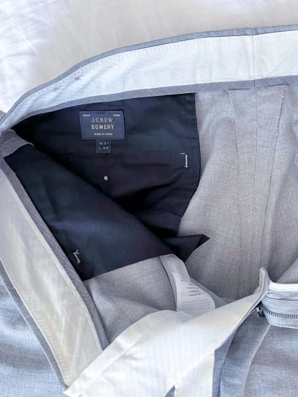 J Crew Bowery Slim Fit Mens Light Gray Cotton Dress Pants 31x30